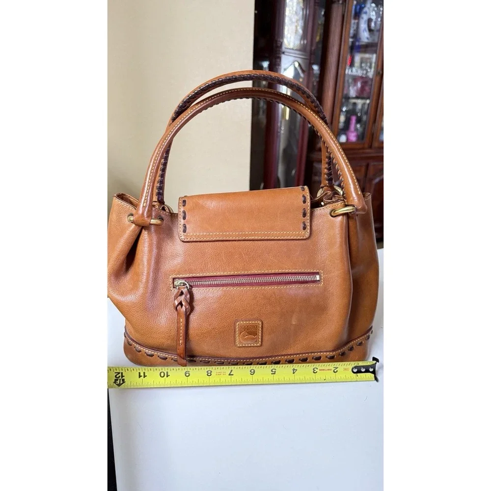 DOONEY & BOURKE Florentine Brown Leather Flap Satchel Handbag Women's‎ Purse